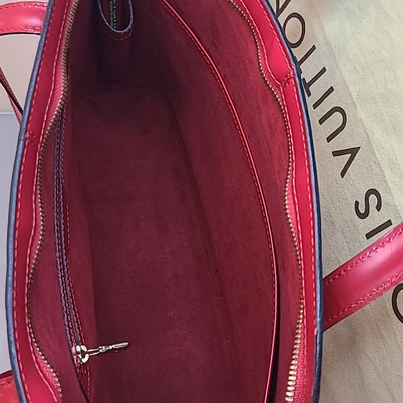 VINTAGE 1995 LOUIS VUITTON RED EPI LEATHER LUSSAC TOTE BAG VERY GOOD CONDITION - Picture 8 of 17